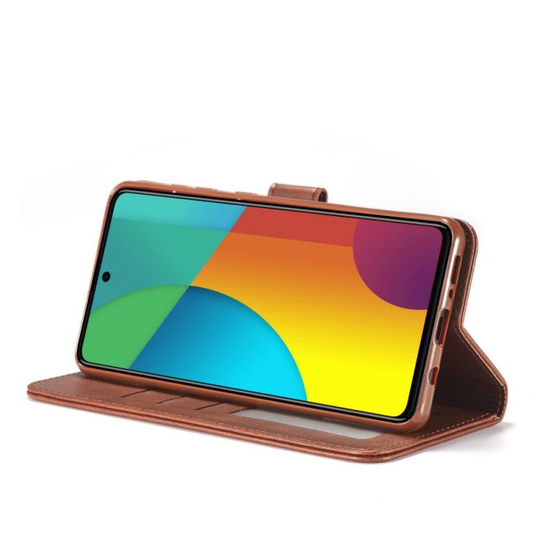 Leren Hoesje voor Samsung Galaxy S10 Lite Grijs Zwart Lc.Imeeke Leereffect