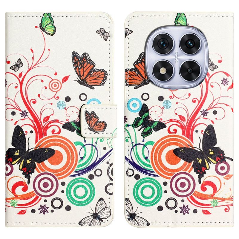 Bescherming Hoesje Xiaomi Redmi Note 14 Pro Plus 5g Vlinders Op Een Witte Achtergrond