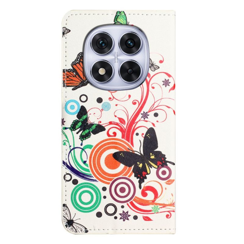 Bescherming Hoesje Xiaomi Redmi Note 14 Pro Plus 5g Vlinders Op Een Witte Achtergrond