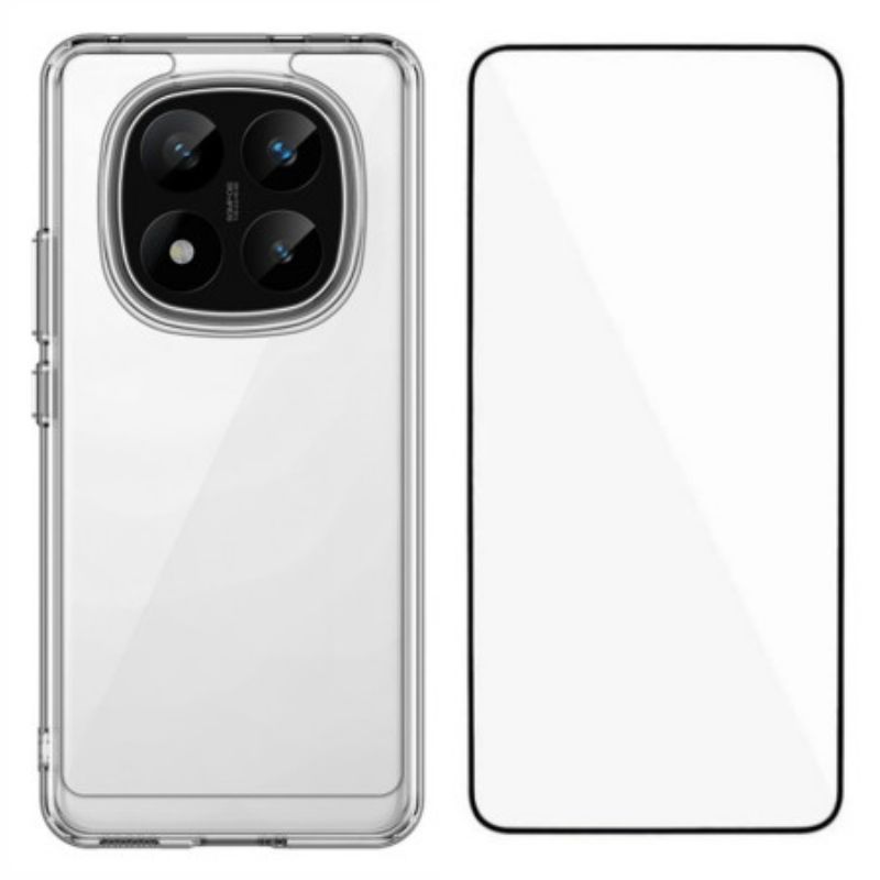 Cover Hoesje Xiaomi Redmi Note 14 Pro Plus 5g Telefoonhoesje Transparant Met Schermbeschermer Van Gehard Glas