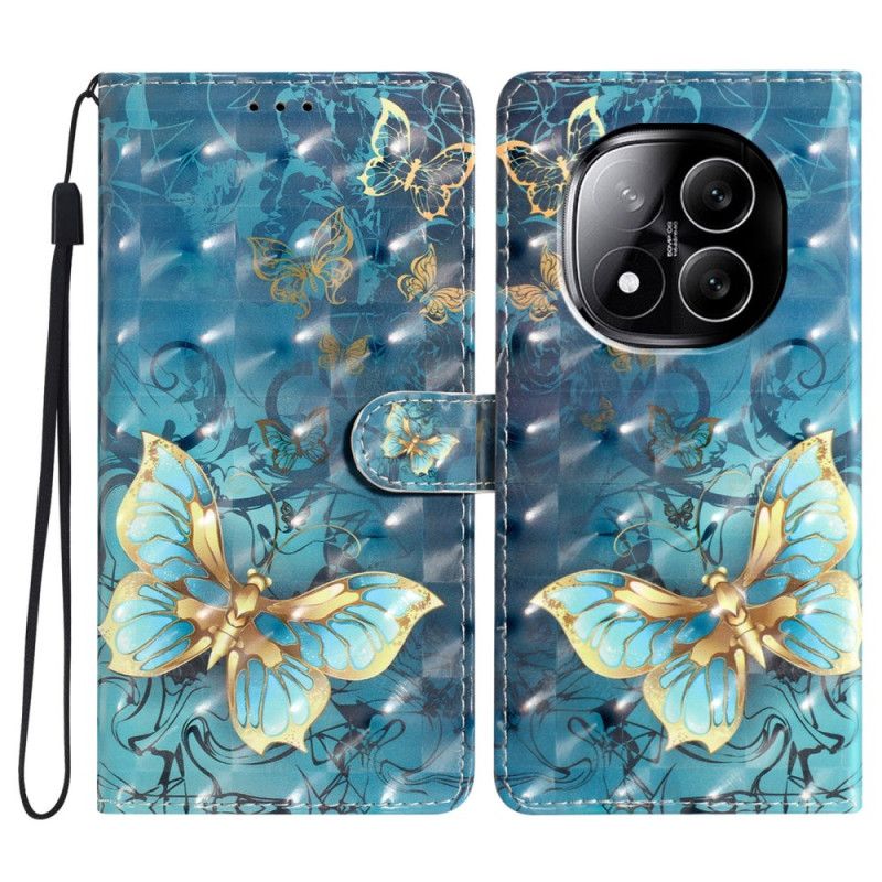 Flip Case Leren Xiaomi Redmi Note 14 Pro Plus 5g 3d Vlinders