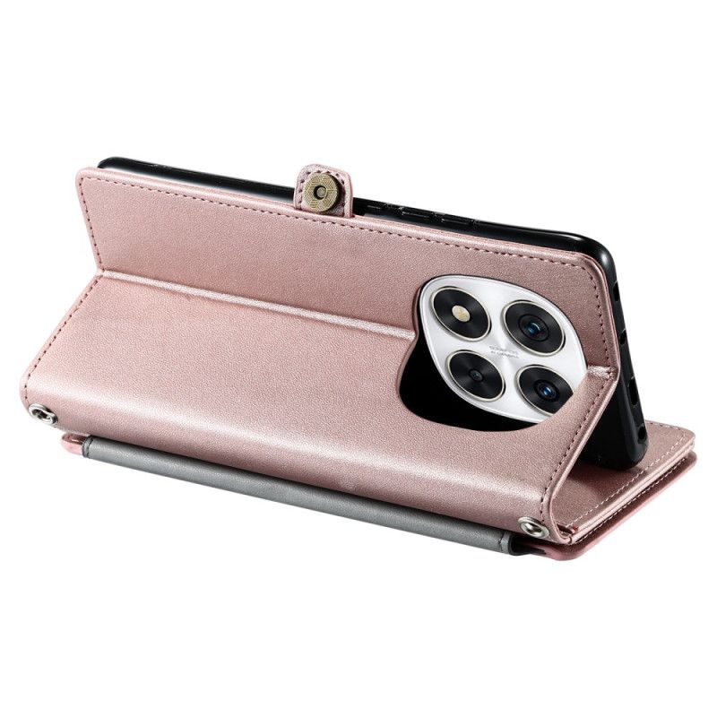 Flip Case Leren Xiaomi Redmi Note 14 Pro Plus 5g Portemonnee Met Bandje