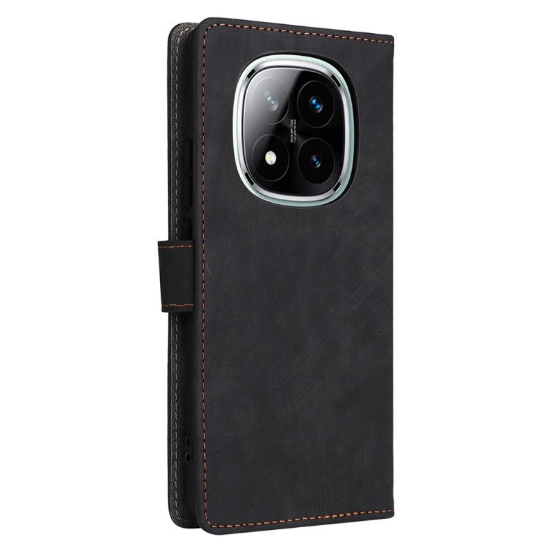 Flip Case Leren Xiaomi Redmi Note 14 Pro Plus 5g Suède Variant Met Bandje