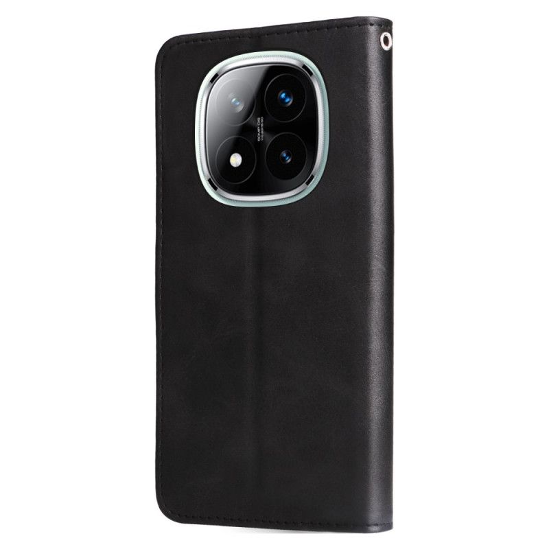 Flip Case Leren Xiaomi Redmi Note 14 Pro Plus 5g Vak Met Rits