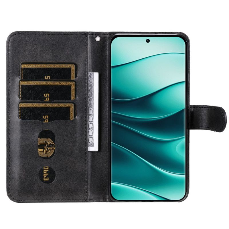 Flip Case Leren Xiaomi Redmi Note 14 Pro Plus 5g Vak Met Rits
