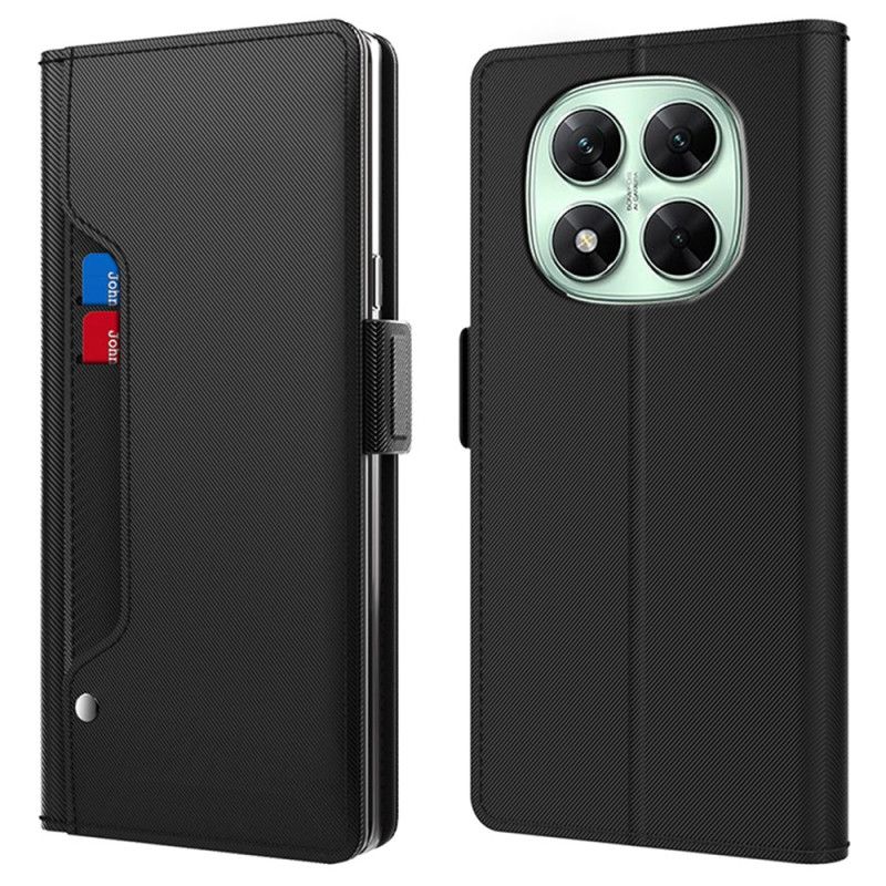 Flip Case Leren Xiaomi Redmi Note 14 Pro Plus 5g Verwijderbare Kaarthouder En Spiegel