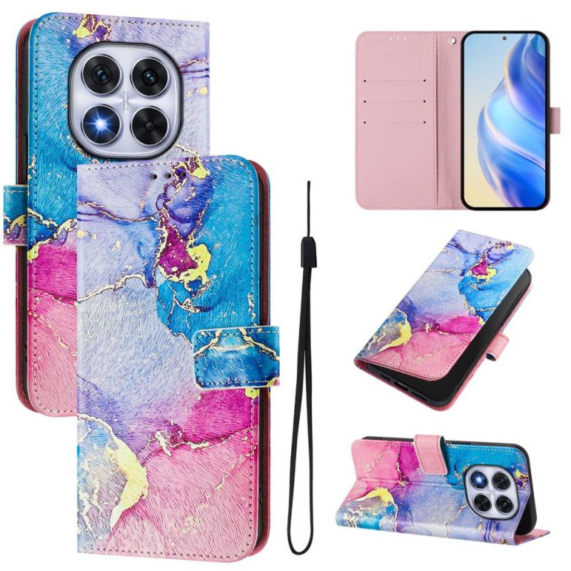 Folio-hoesje Xiaomi Redmi Note 14 Pro Plus 5g Meerkleurig Marmerpatroon