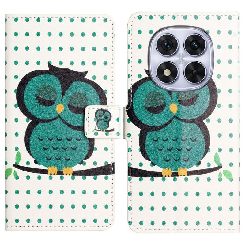 Folio-hoesje Xiaomi Redmi Note 14 Pro Plus 5g Slapende Uil