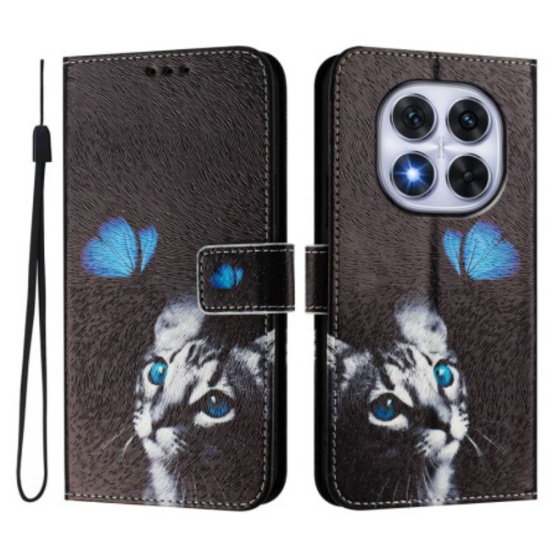 Folio-hoesje Xiaomi Redmi Note 14 Pro Plus 5g Telefoonhoesje Vlinder- En Kattenpatroon