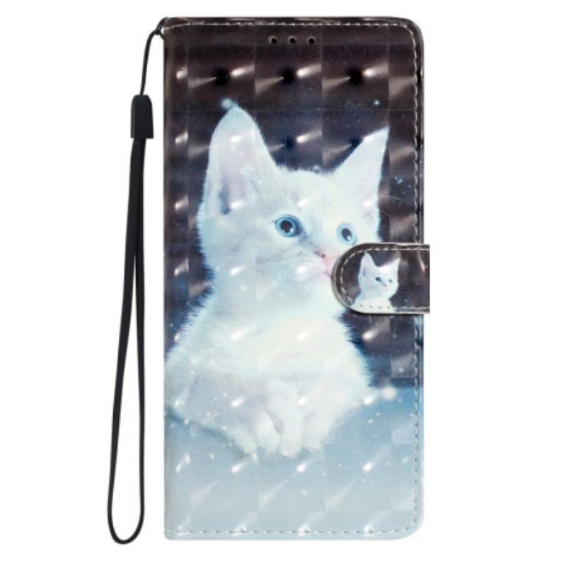 Folio-hoesje Xiaomi Redmi Note 14 Pro Plus 5g Witte Kat 3d