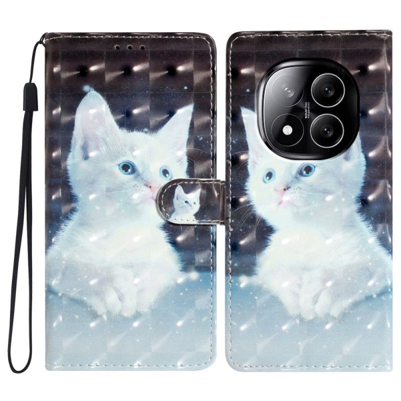 Folio-hoesje Xiaomi Redmi Note 14 Pro Plus 5g Witte Kat 3d