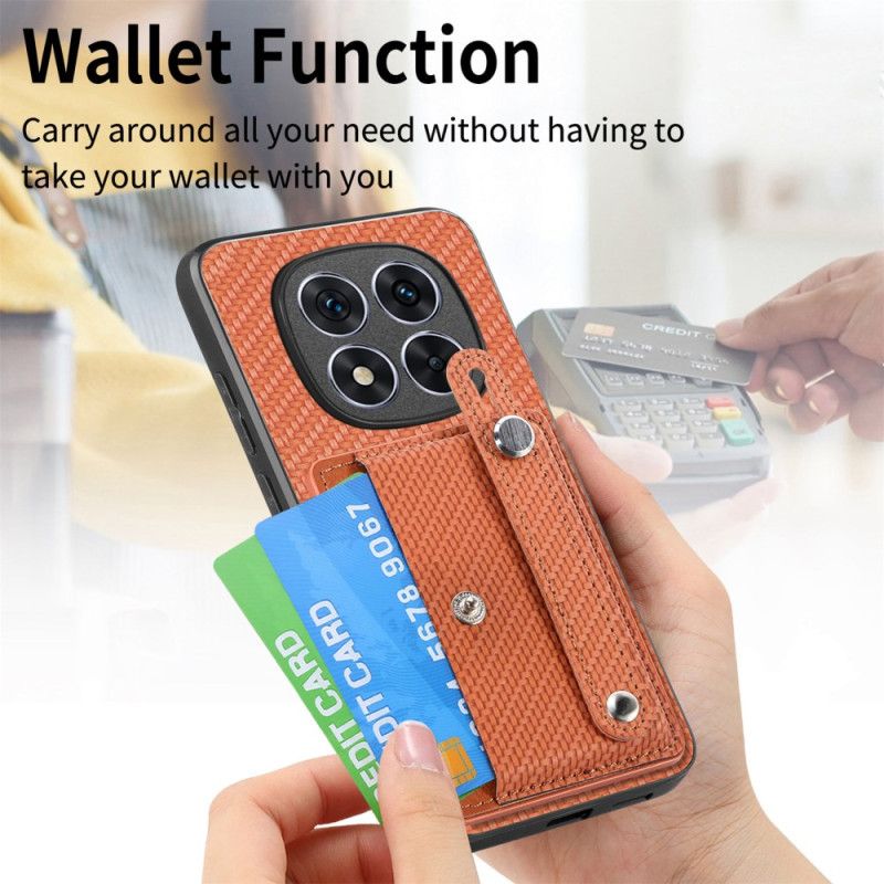 Hoesje Xiaomi Redmi Note 14 Pro Plus 5g Met Kaarthouder En Handmatige Riem Bescherming Hoesje