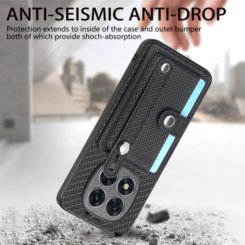 Hoesje Xiaomi Redmi Note 14 Pro Plus 5g Met Kaarthouder En Handmatige Riem Bescherming Hoesje