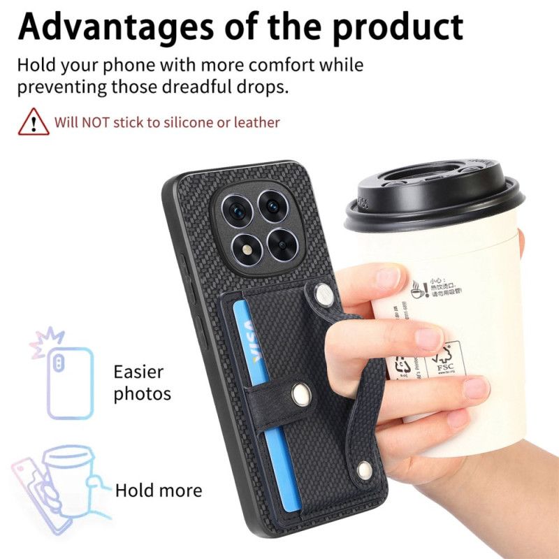 Hoesje Xiaomi Redmi Note 14 Pro Plus 5g Met Kaarthouder En Handmatige Riem Bescherming Hoesje