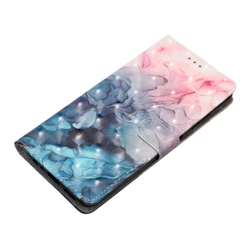 Leren Hoesje Voor Xiaomi Redmi Note 14 Pro Plus 5g 3d Roze En Blauw Marmer