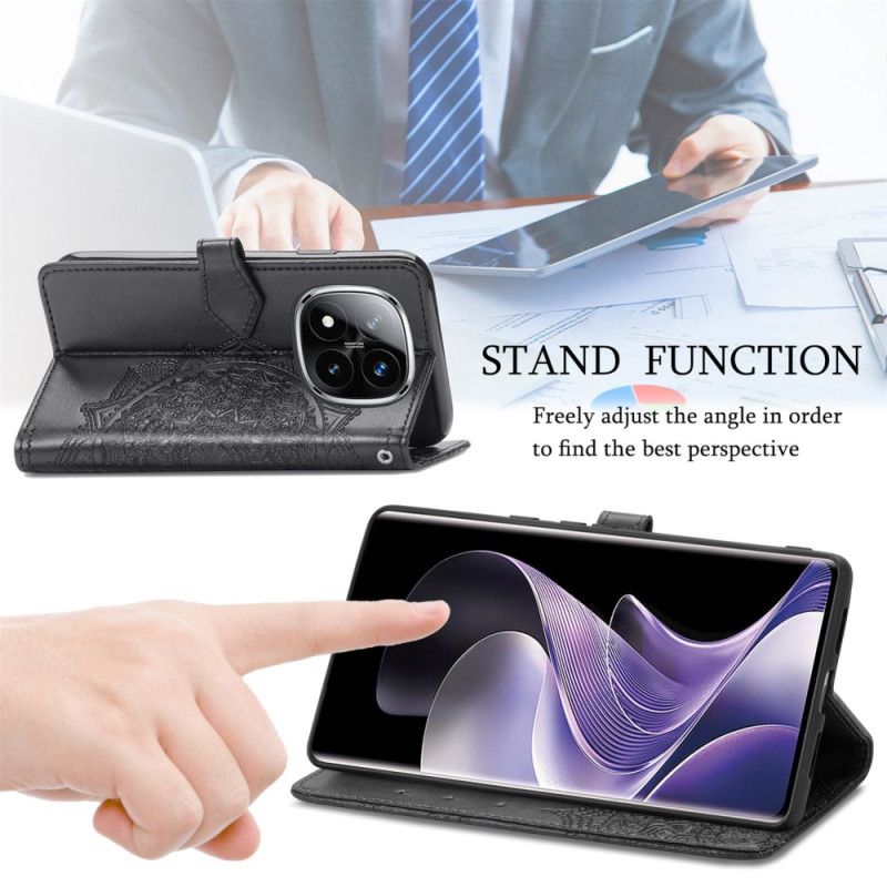 Leren Hoesje Xiaomi Redmi Note 14 Pro Plus 5g Barok Mandala Bescherming Hoesje