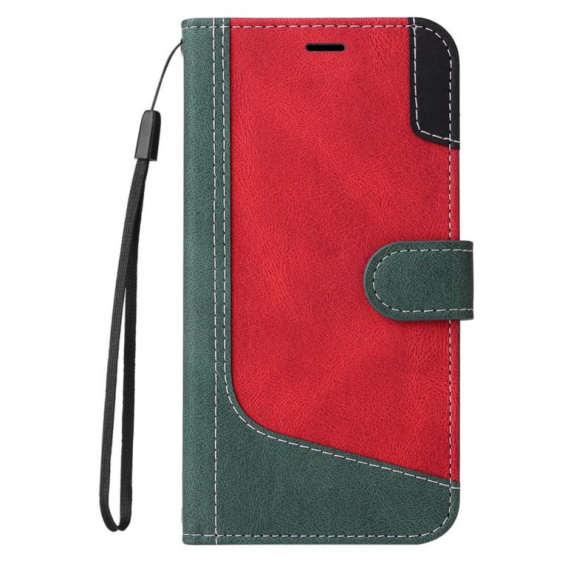 Leren Hoesje Xiaomi Redmi Note 14 Pro Plus 5g Driekleurige Strap-on