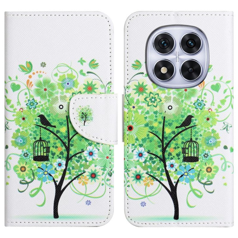 Leren Hoesje Xiaomi Redmi Note 14 Pro Plus 5g Groene Boom Bescherming Hoesje