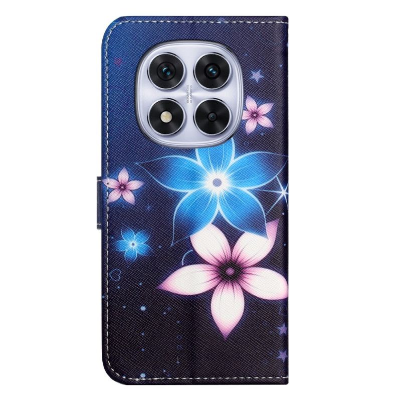 Leren Hoesje Xiaomi Redmi Note 14 Pro Plus 5g Maanbloemen Bescherming Hoesje