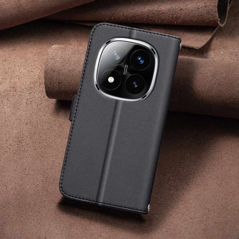 Leren Hoesje Xiaomi Redmi Note 14 Pro Plus 5g Premium Gewatteerde Band Bescherming Hoesje