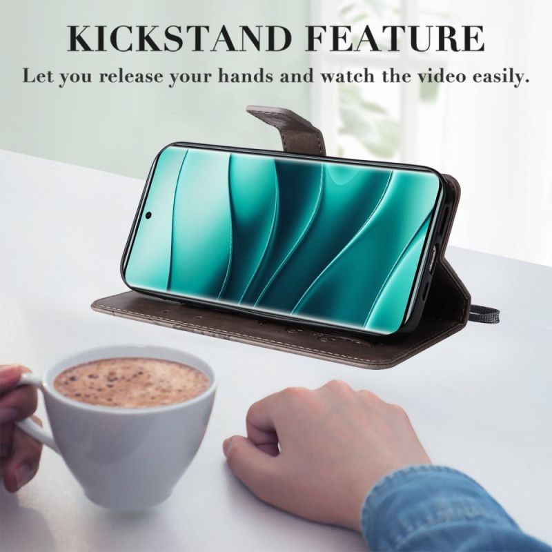 Leren Hoesje Xiaomi Redmi Note 14 Pro Plus 5g Reuzenvlinders Bescherming Hoesje