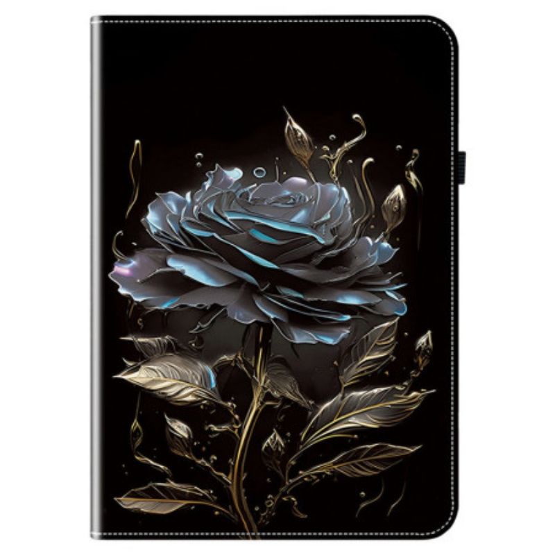 Cover Samsung Galaxy Tab S10 Fe Plus Elegante Zwarte Roos Bescherming