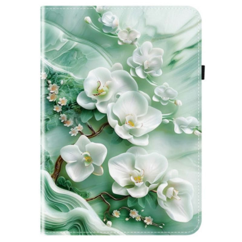 Cover Voor Samsung Galaxy Tab S10 Fe Plus Jade Bloemen