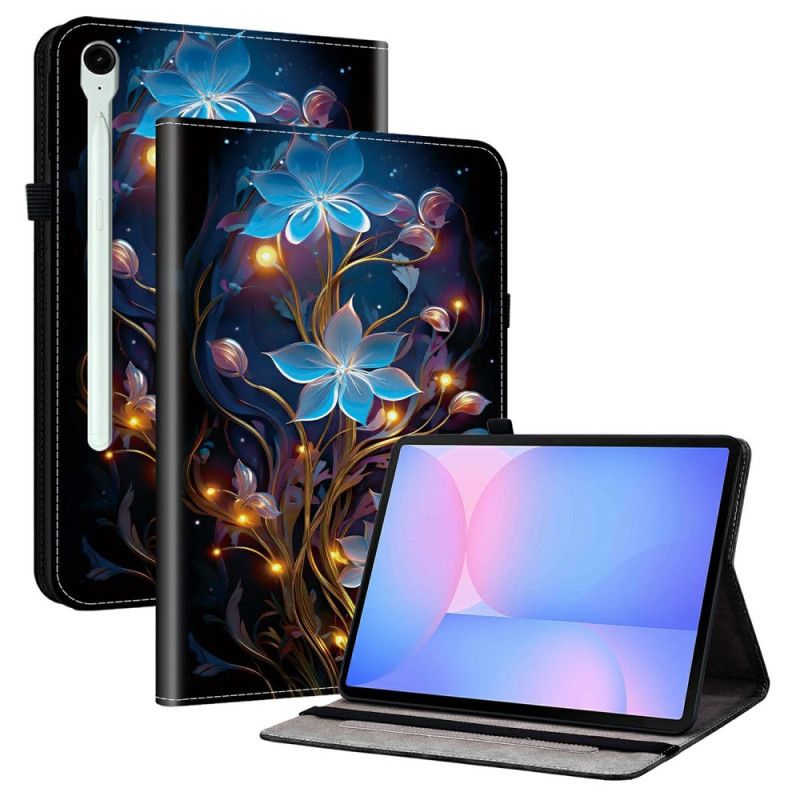 Hoesje Case Samsung Galaxy Tab S10 Fe Plus Blauwe Bloemen