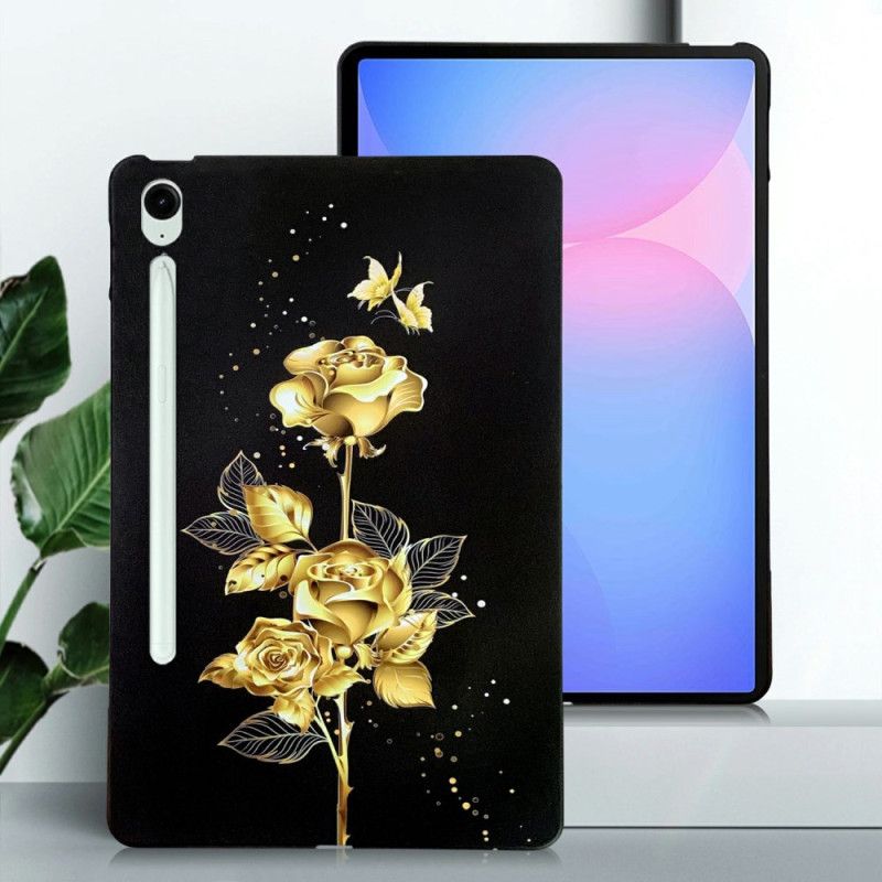 Hoesje Samsung Galaxy Tab S10 Fe Plus Gouden Rozen