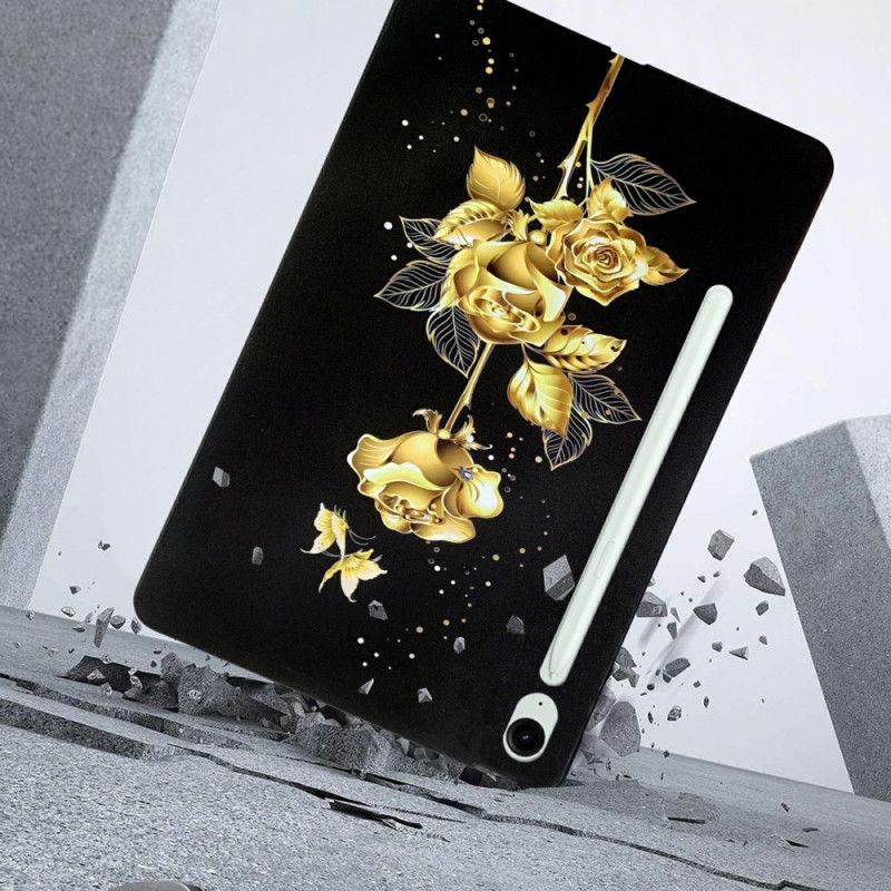 Hoesje Samsung Galaxy Tab S10 Fe Plus Gouden Rozen