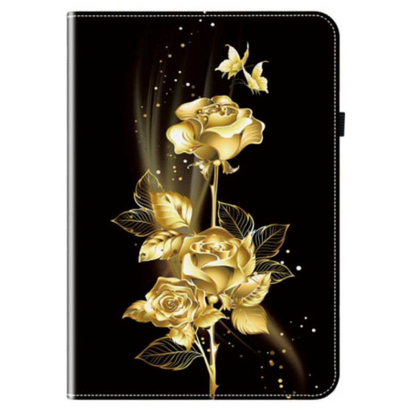 Hoesje Samsung Galaxy Tab S10 Fe Plus Gouden Rozen Bescherming Hoesje