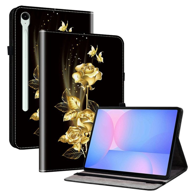 Hoesje Samsung Galaxy Tab S10 Fe Plus Gouden Rozen Bescherming Hoesje