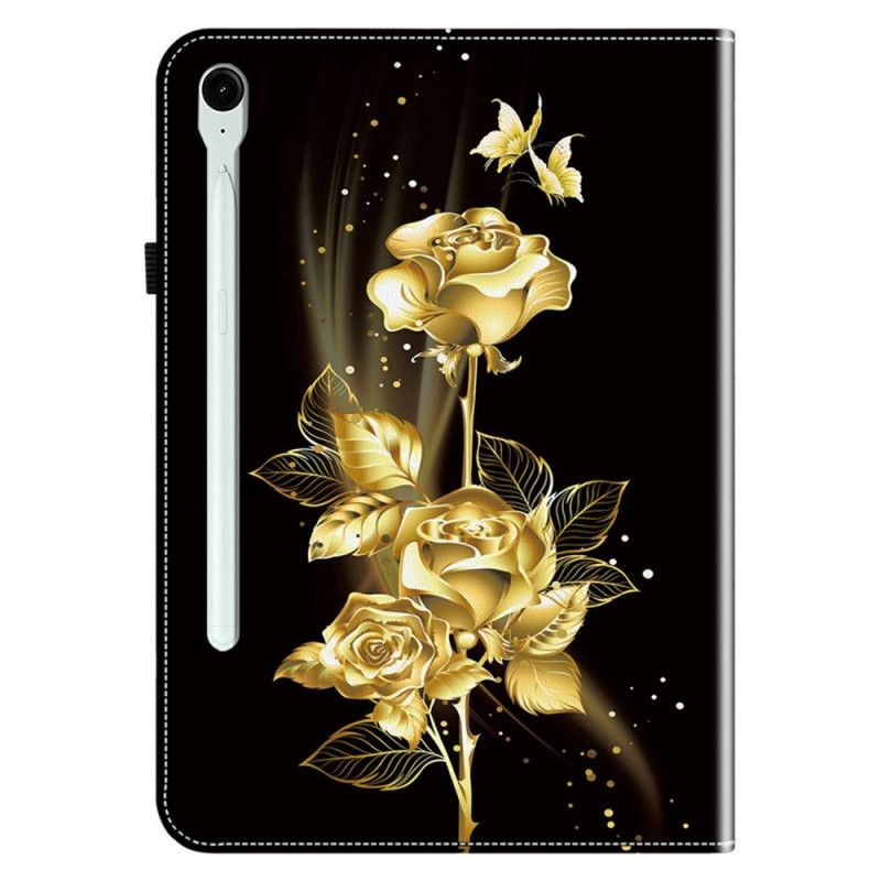 Hoesje Samsung Galaxy Tab S10 Fe Plus Gouden Rozen Bescherming Hoesje