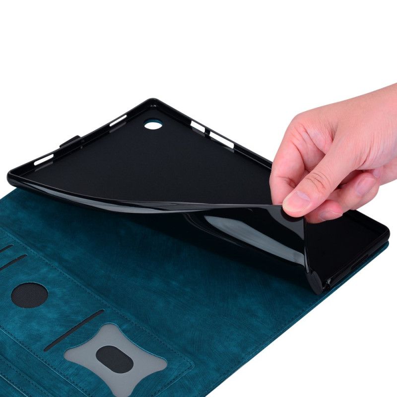 Leren Hoesje Voor Samsung Galaxy Tab S10 Fe Plus Kattenscène