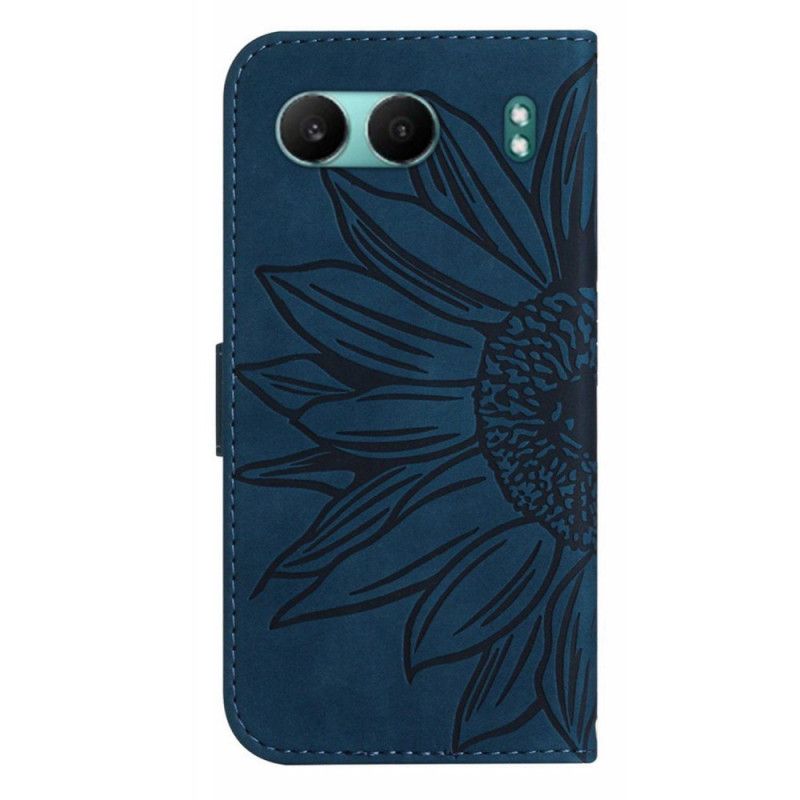 Bescherming Hoesje Oneplus Nord 4 Zonnebloemprint En Band