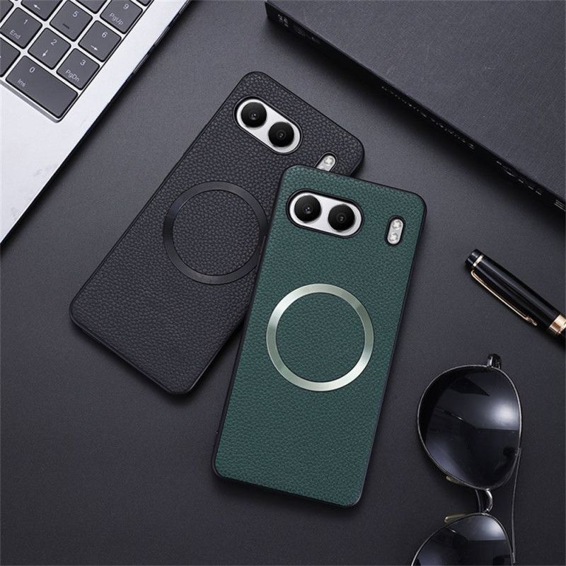 Case Hoesje Oneplus Nord 4 Telefoonhoesje Lychee Kunstleer Compatibel Met Magsafe