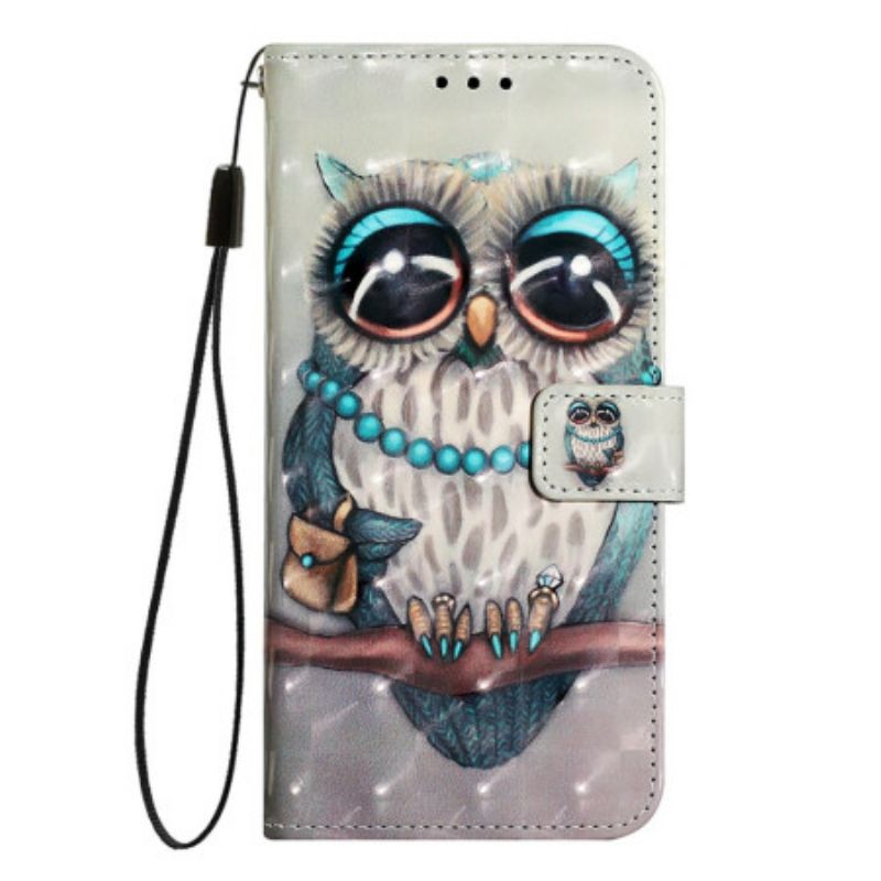 Flip Case Leren Oneplus Nord 4 Grijze Uil