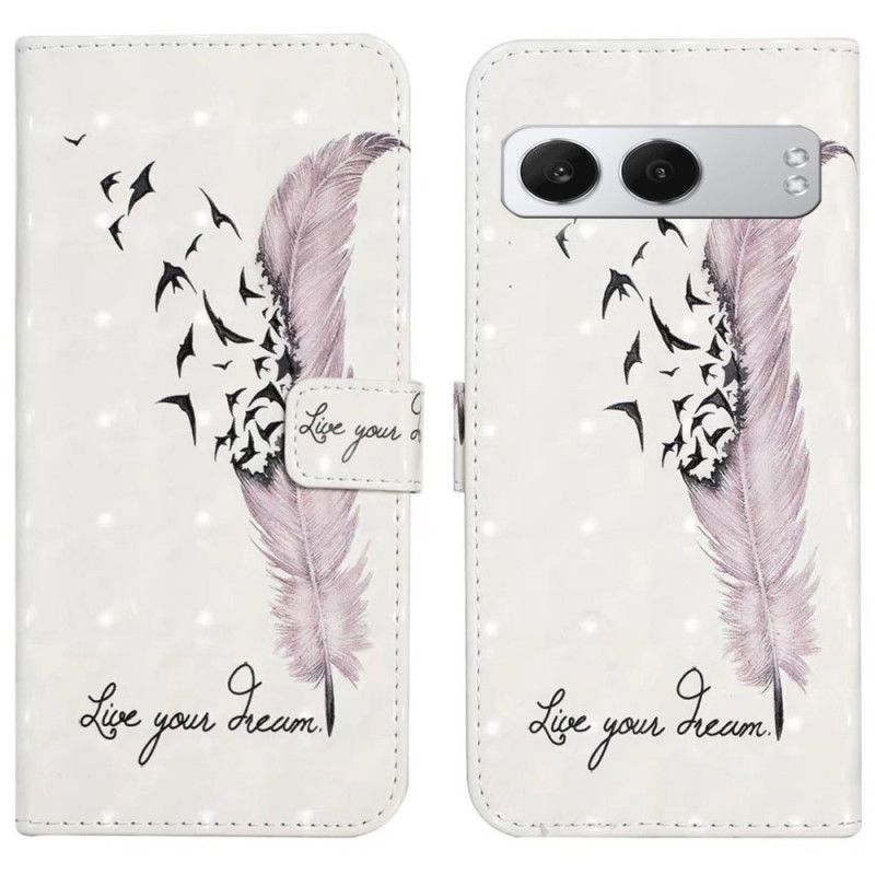 Folio-hoesje Oneplus Nord 4 Telefoonhoesje 3d Roze Veer