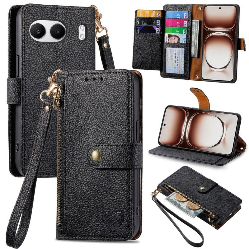 Folio-hoesje Oneplus Nord 4 Telefoonhoesje Portemonnee Met Hartvormige Rfid-blokkering