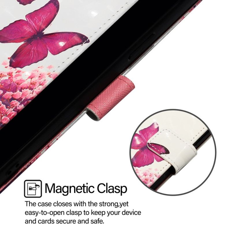 Folio-hoesje Oneplus Nord 4 Telefoonhoesje Rode Vlinders