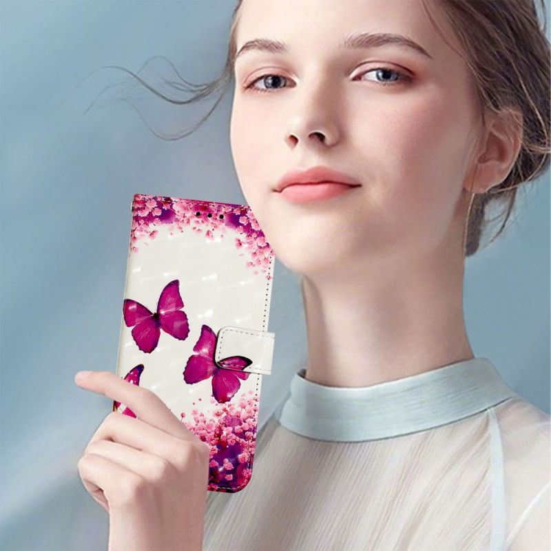 Folio-hoesje Oneplus Nord 4 Telefoonhoesje Rode Vlinders