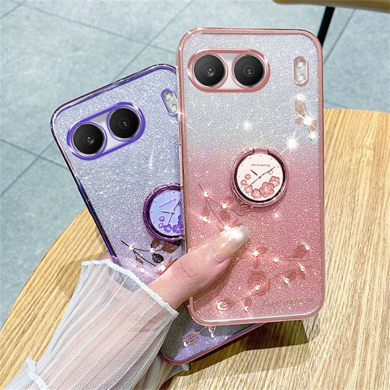 Hoesje Oneplus Nord 4 Kadem Ringhouder Met Pailletten En Strasssteentjes