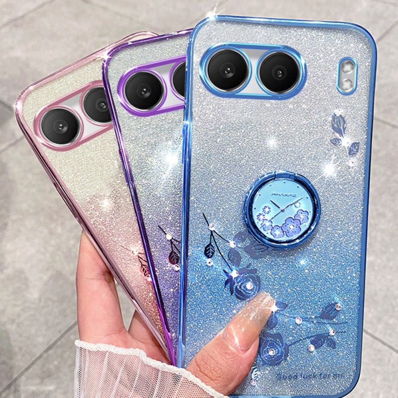 Hoesje Oneplus Nord 4 Kadem Ringhouder Met Pailletten En Strasssteentjes