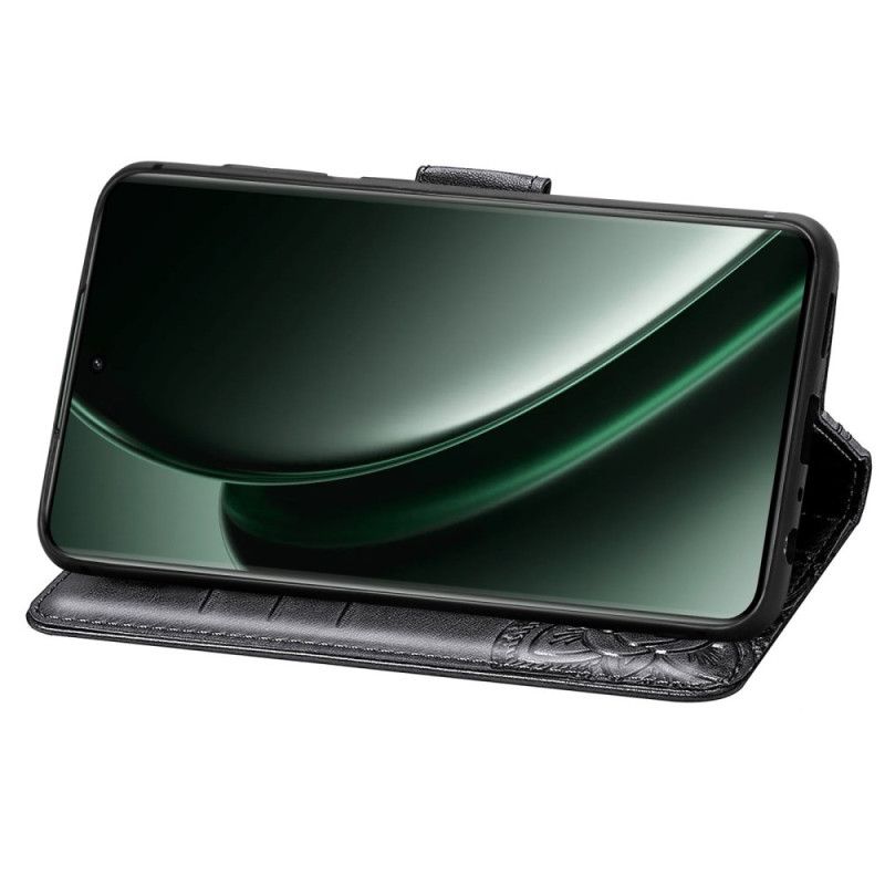 Leren Hoesje Oneplus Nord 4 Barokke Vlinder Bescherming Hoesje