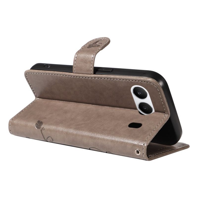 Leren Hoesje Oneplus Nord 4 Bloemenpatroon