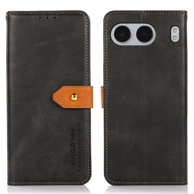 Leren Hoesje Oneplus Nord 4 Gouden Sluiting Khazneh