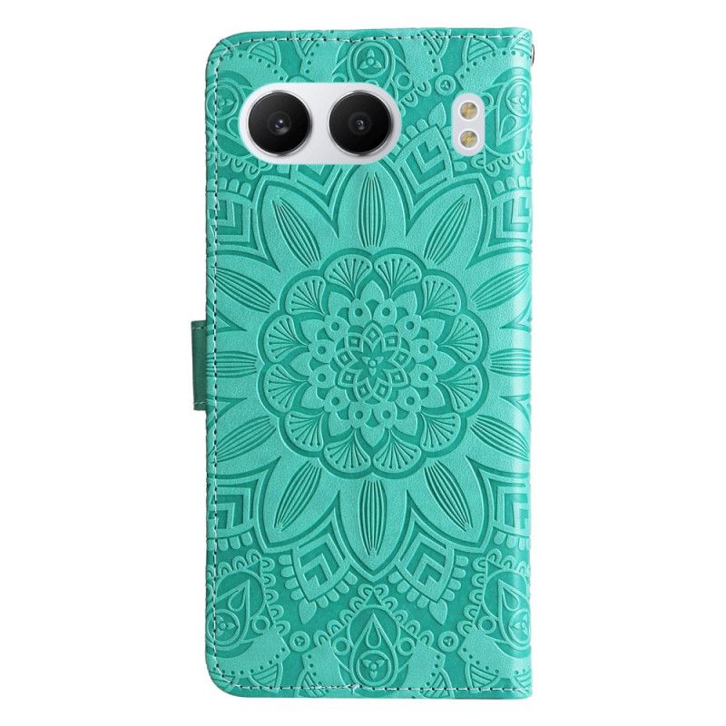 Leren Hoesje Voor Oneplus Nord 4 Bandje Met Zonnebloempatroon