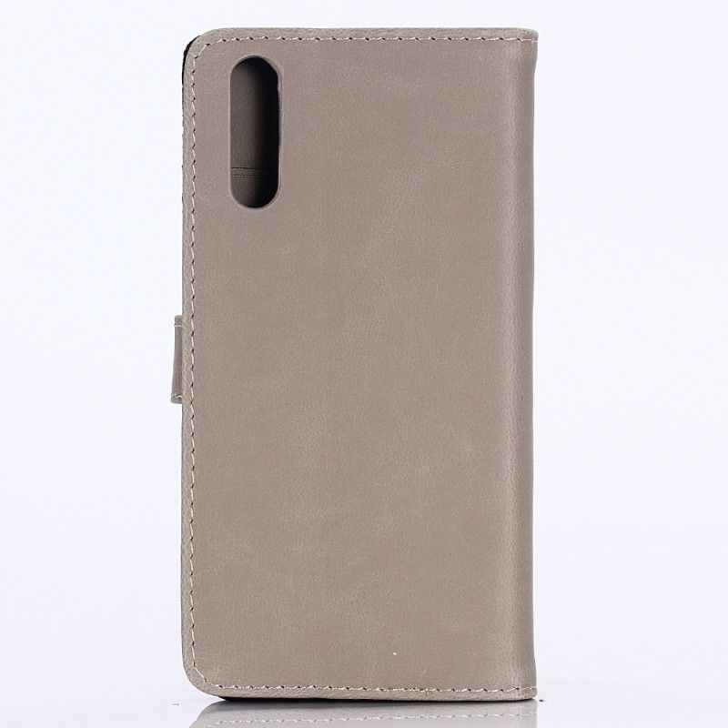 Bescherming Hoesje Samsung Galaxy A70 Bruin Grijs Retro Kunstleer