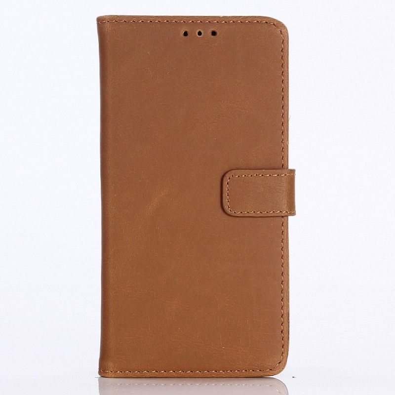 Bescherming Hoesje Samsung Galaxy A70 Bruin Grijs Retro Kunstleer