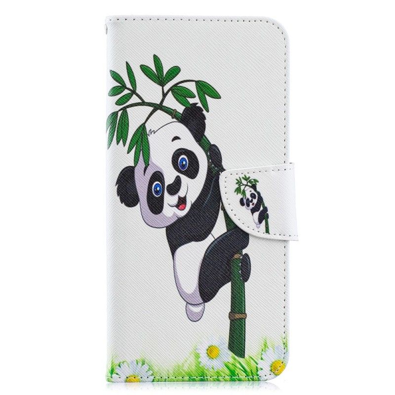 Bescherming Hoesje Samsung Galaxy A70 Telefoonhoesje Panda Op Bamboe